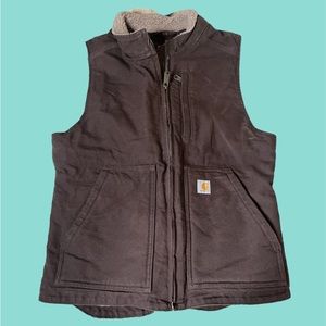 Carhartt Brown Quilted-Lined Work Vest